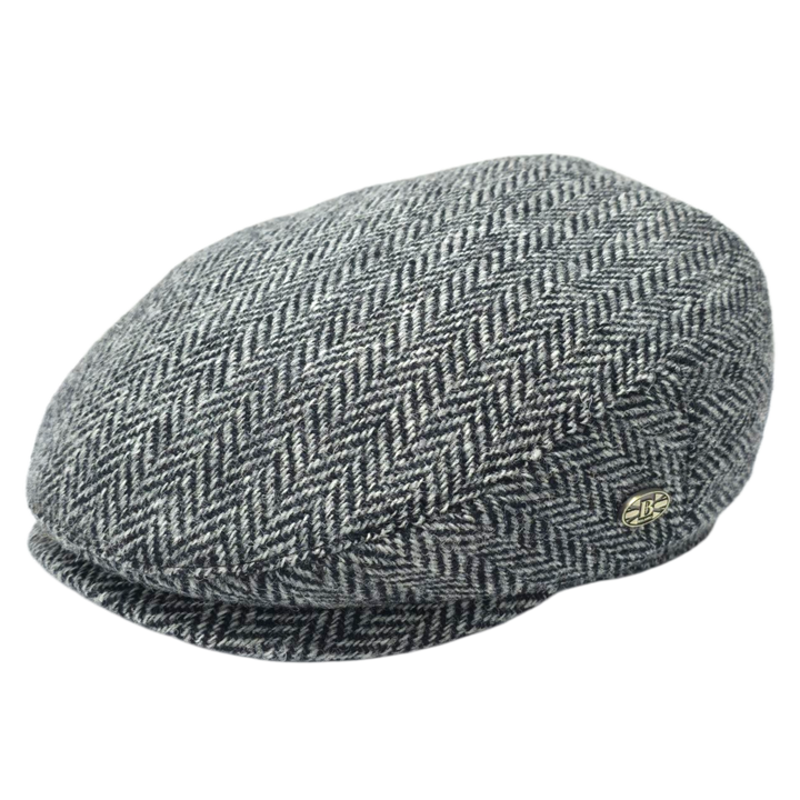 Gladwin Bond Harris Herringbone Wool Flat Cap