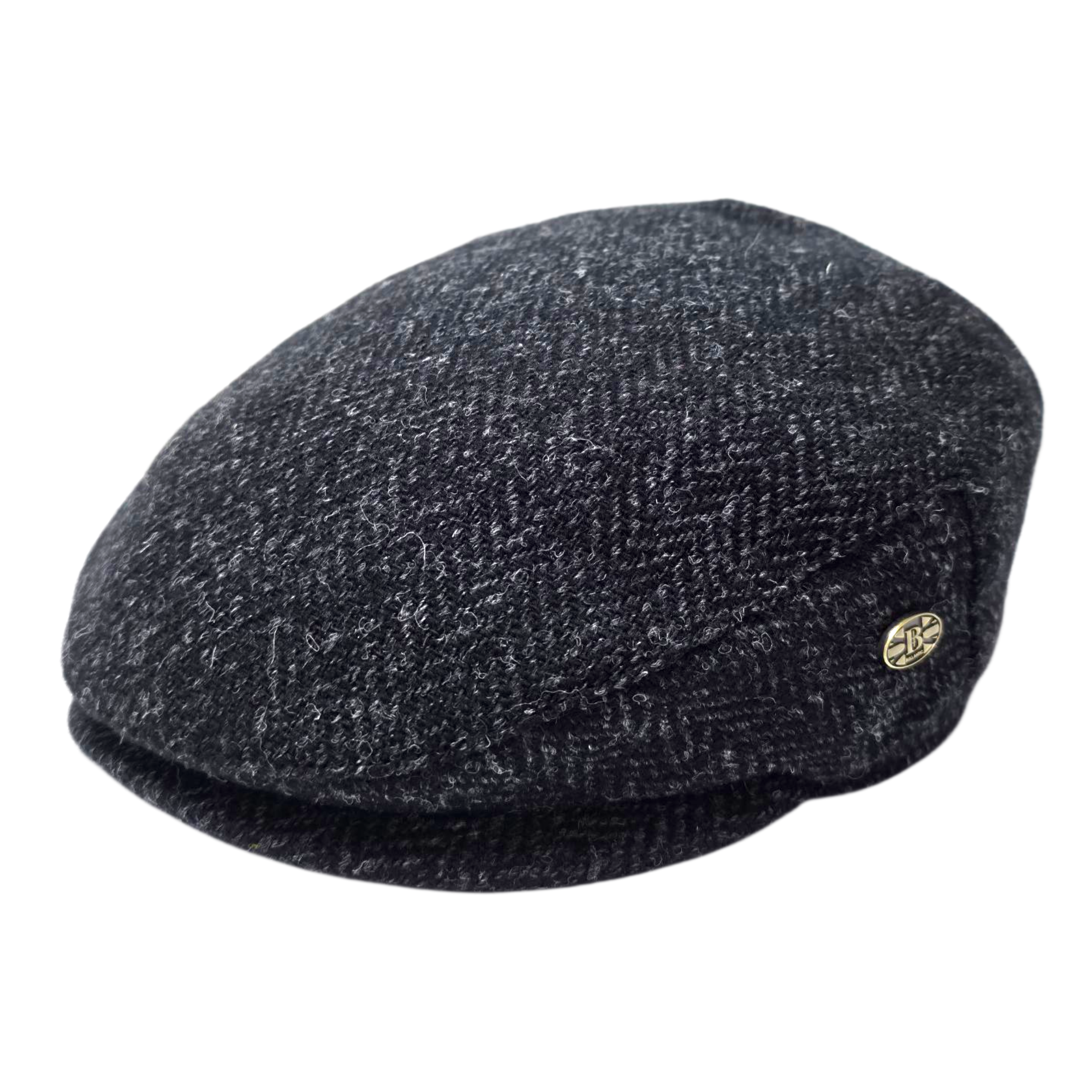 Gladwin Bond Harris Herringbone Wool Flat Cap