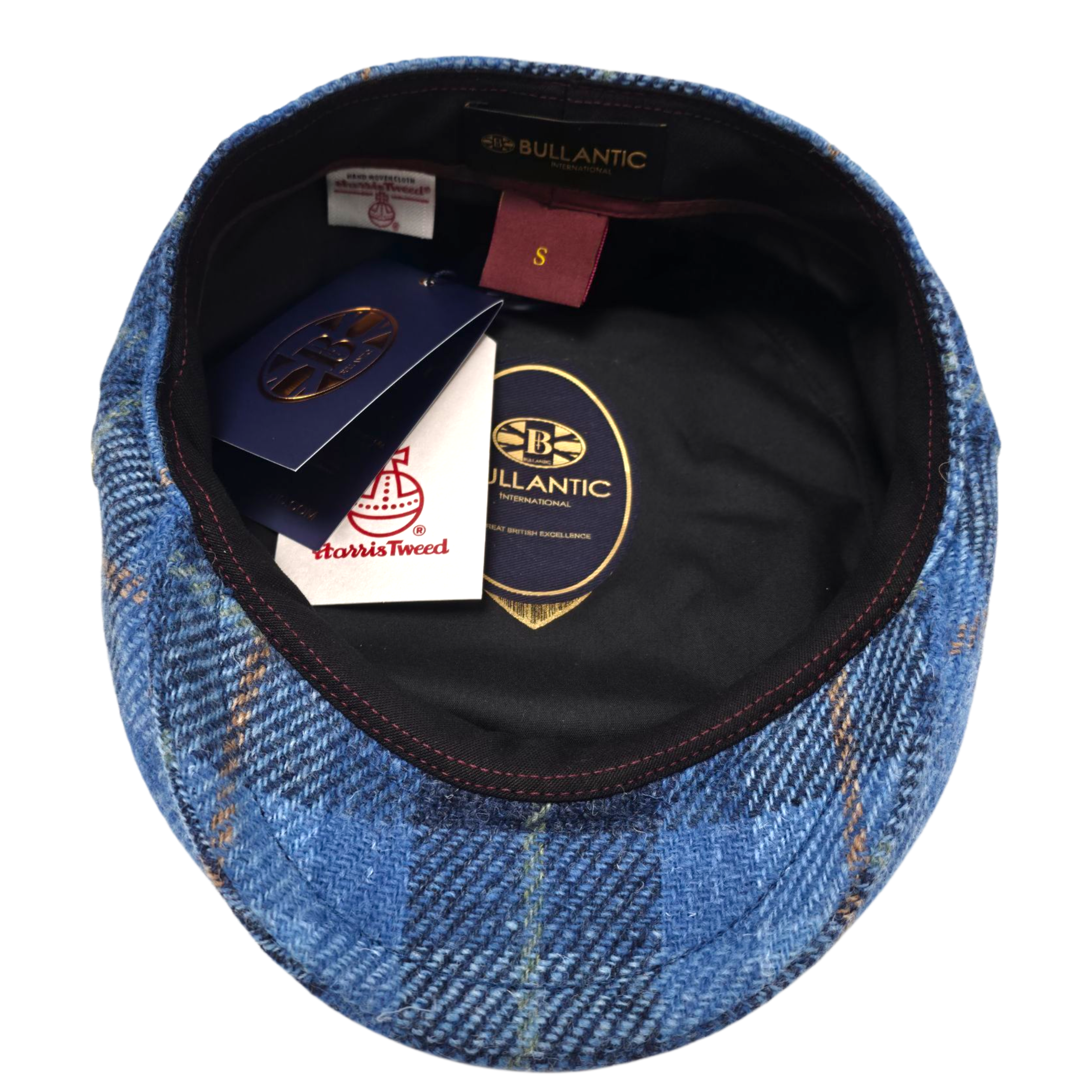 Light Blue Tartan Harris tweed Flat Cap