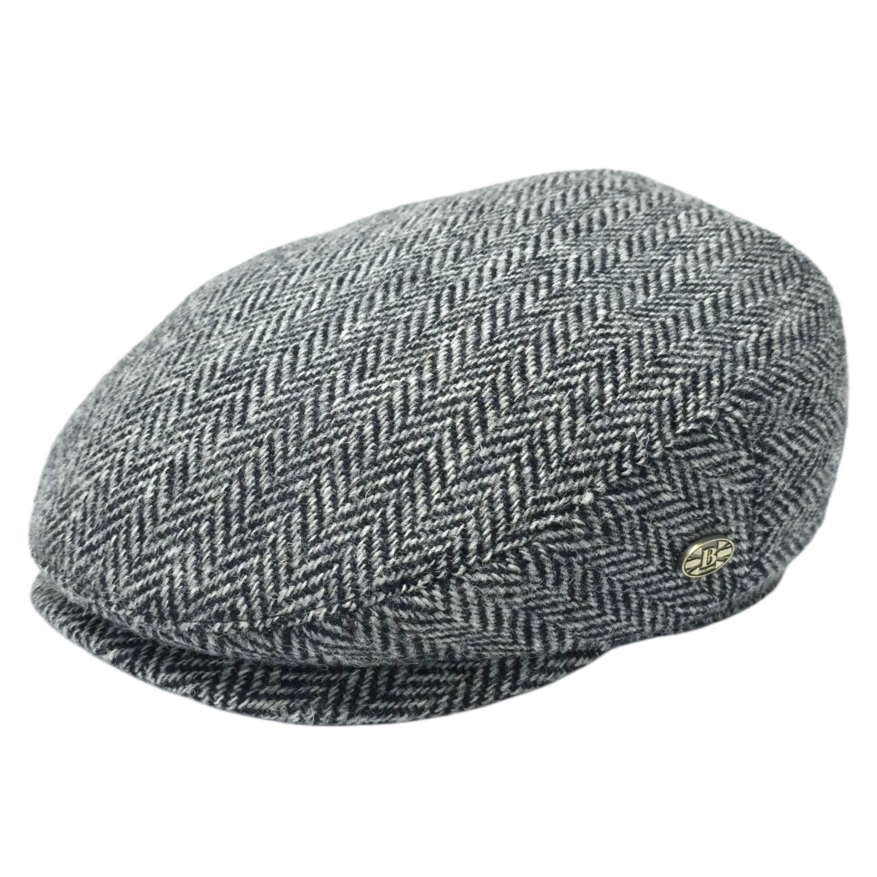 Gladwin Bond Harris Herringbone Wool Flat Cap