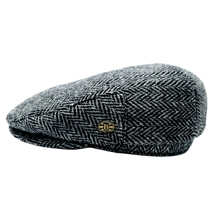 Gladwin Bond Harris Herringbone Wool Flat Cap