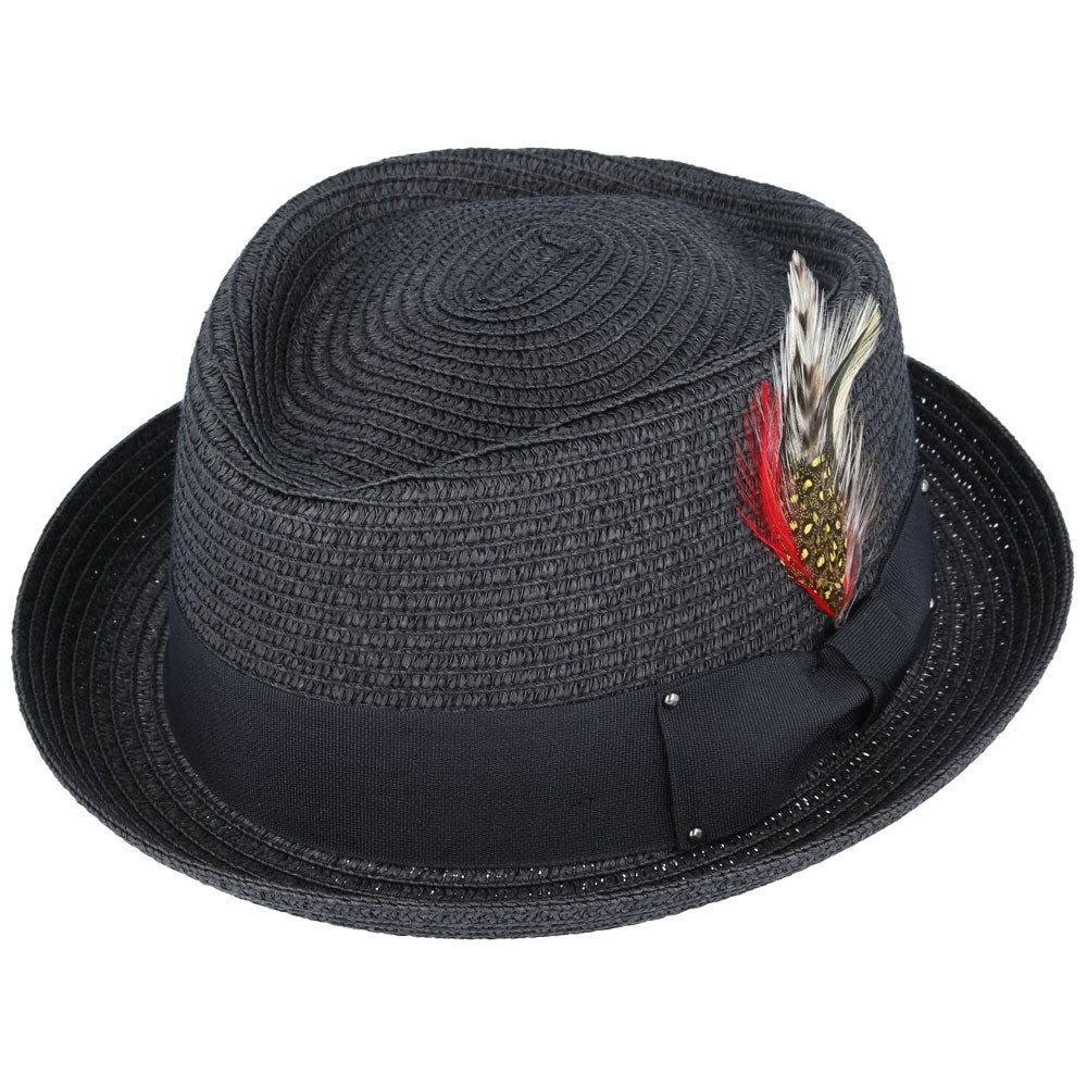 Maz Diamond Crown paper straw Hat - Black