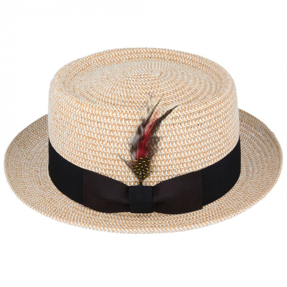 Paper Straw Pork Pie Hat - Natural