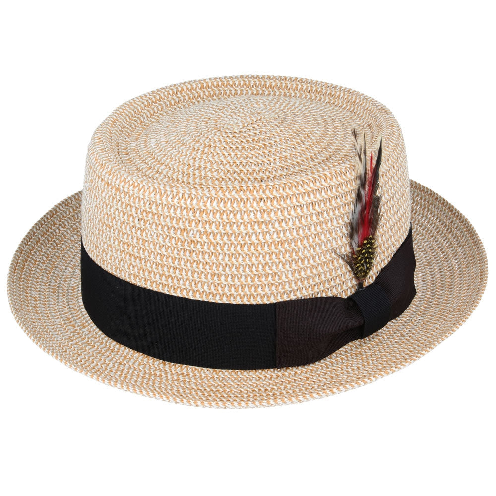 Paper Straw Pork Pie Hat - Natural