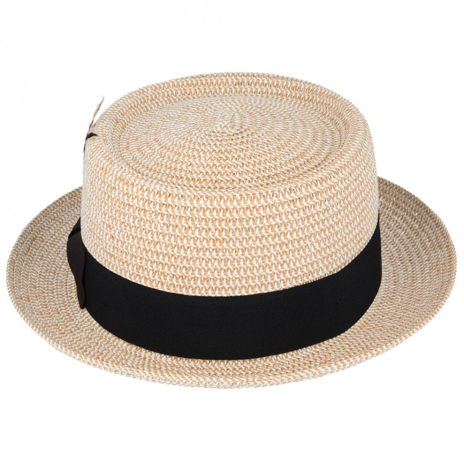 Paper Straw Pork Pie Hat - Natural