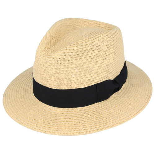 Summer Paper Straw Fedora Hat