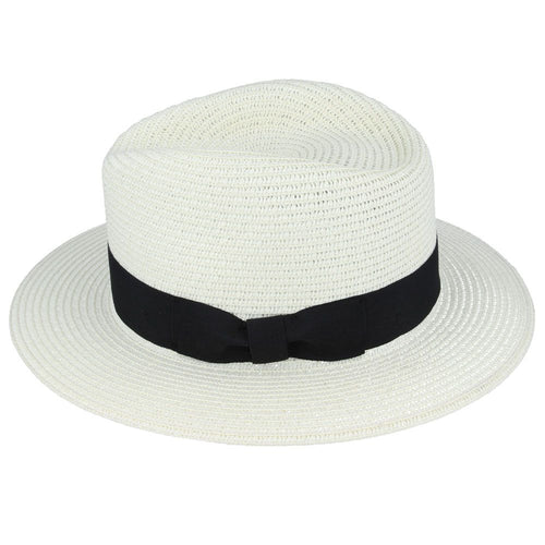 Summer Paper Straw Fedora Hat