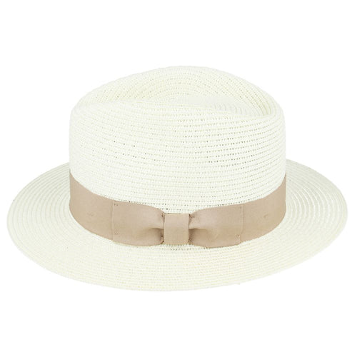 Bullantic Straw Fedora Hat With Band