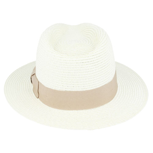 Bullantic Straw Fedora Hat With Band