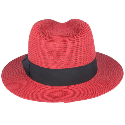 Summer Paper Straw Fedora Hat
