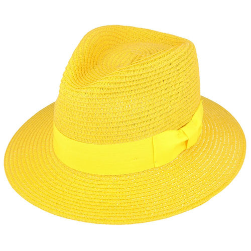 Summer Paper Straw Fedora Hat