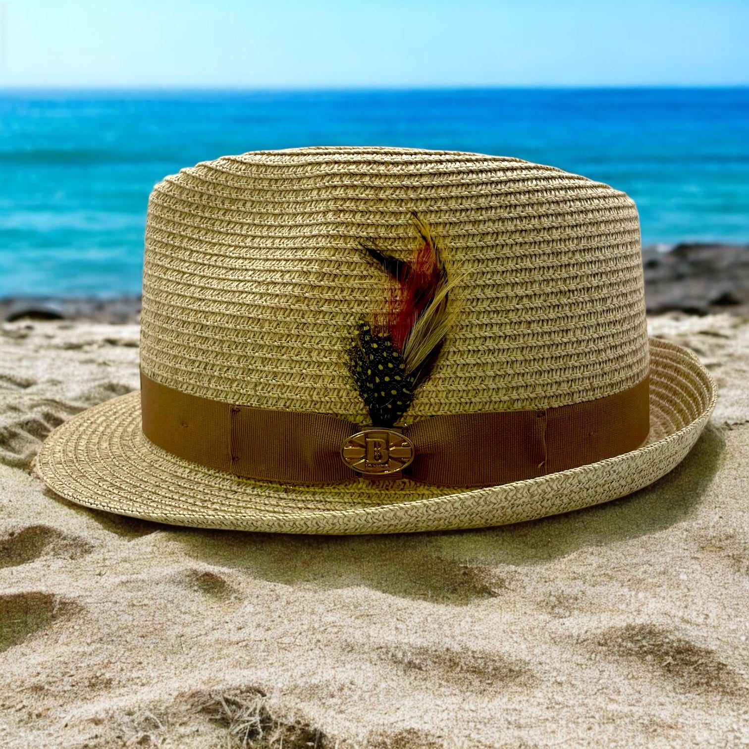 Summer Paper Straw Trilby Hat