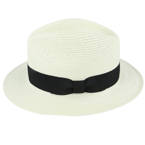 Bullantic Straw Fedora Hat With Band