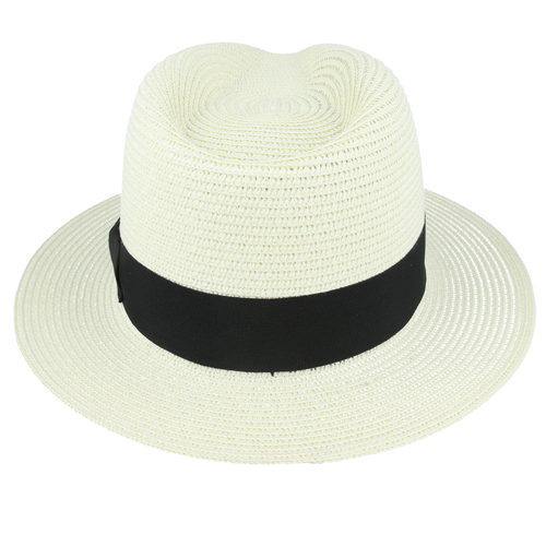 Bullantic Straw Fedora Hat With Band