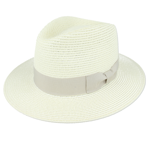Bullantic Straw Fedora Hat With Band