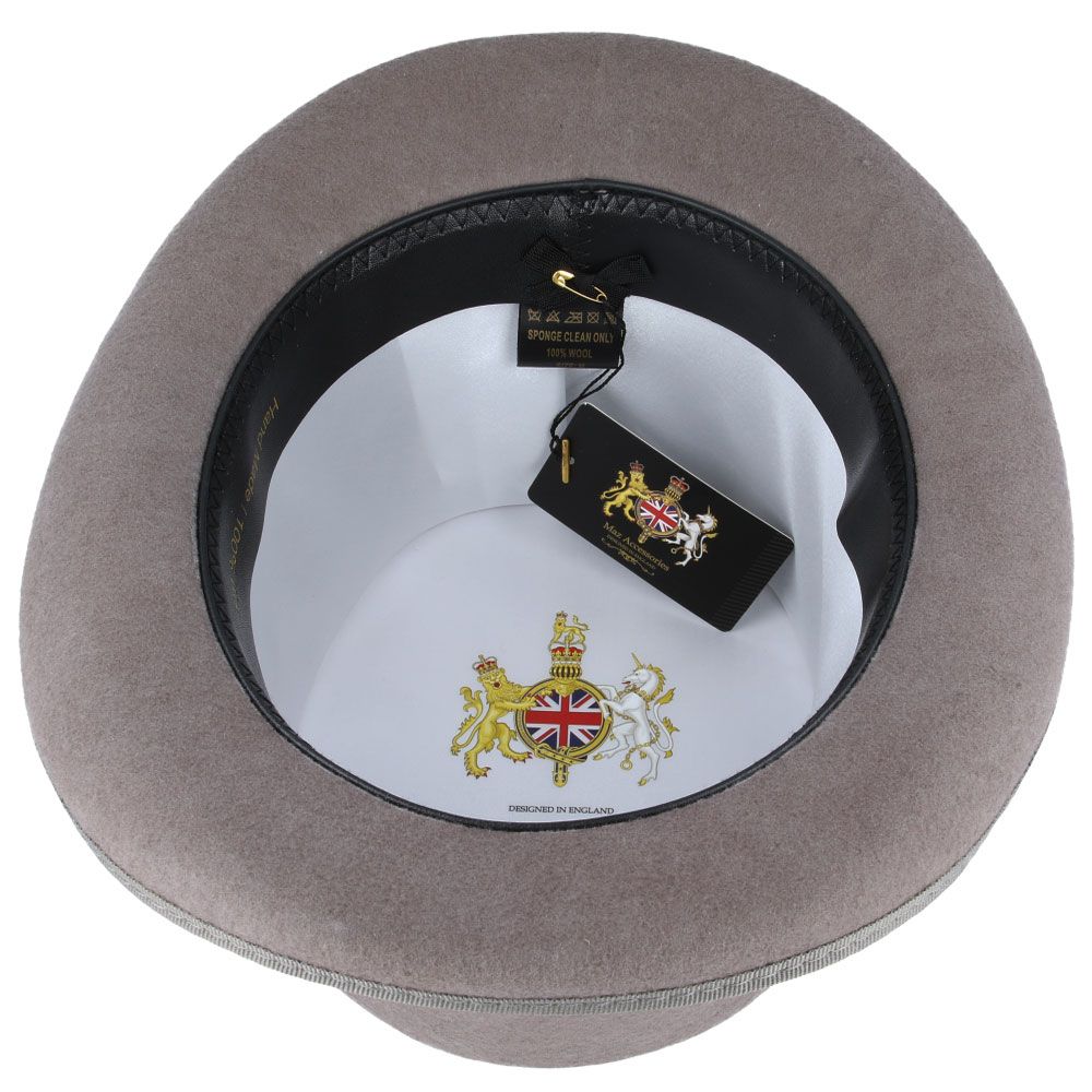 Maz Wool Felt Victorian Top Hat, Grey