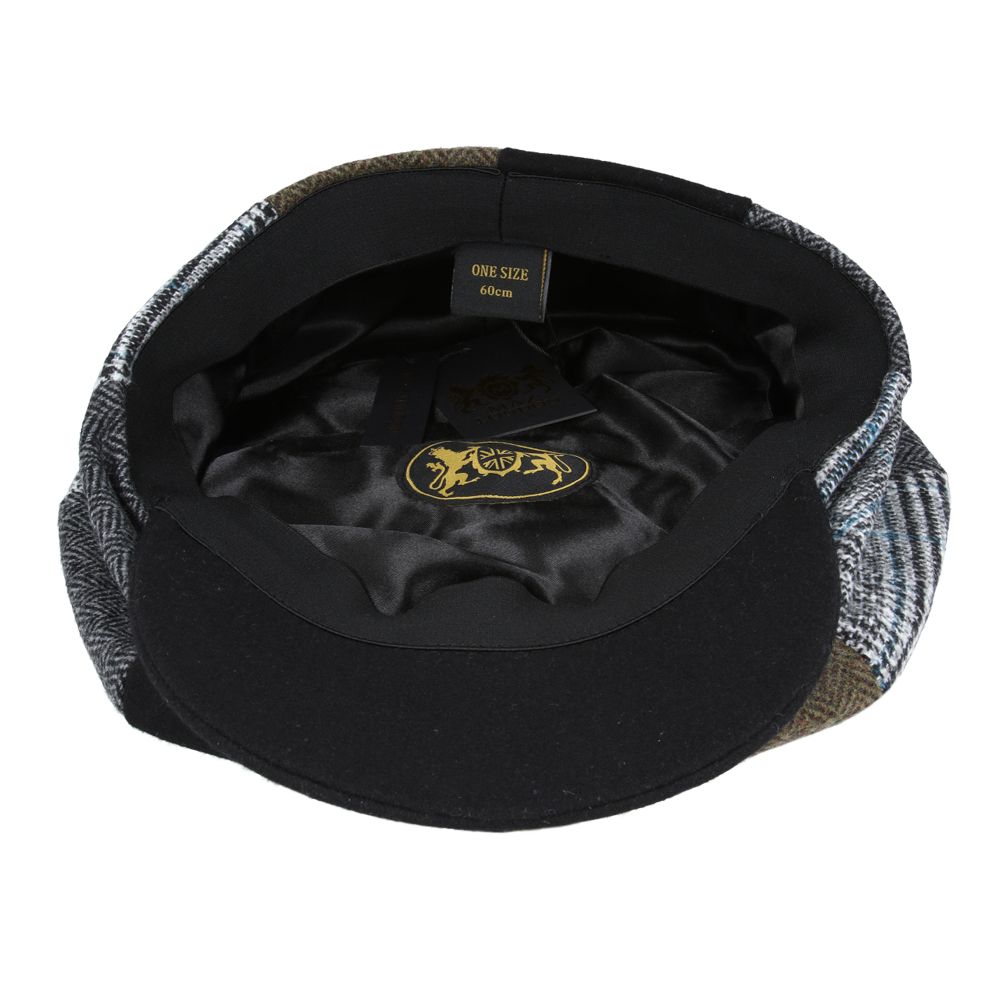 Herringbone Tweed Patchwork Big Apple Cap - Multi Colours