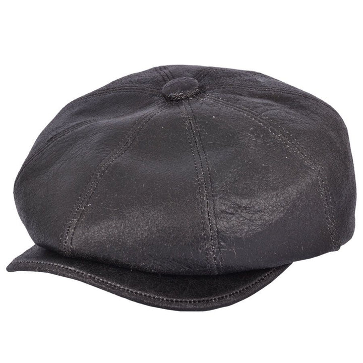 Bullantic  Premium Sheep Skin Gladwin Bond  Newsboy Leather Cap