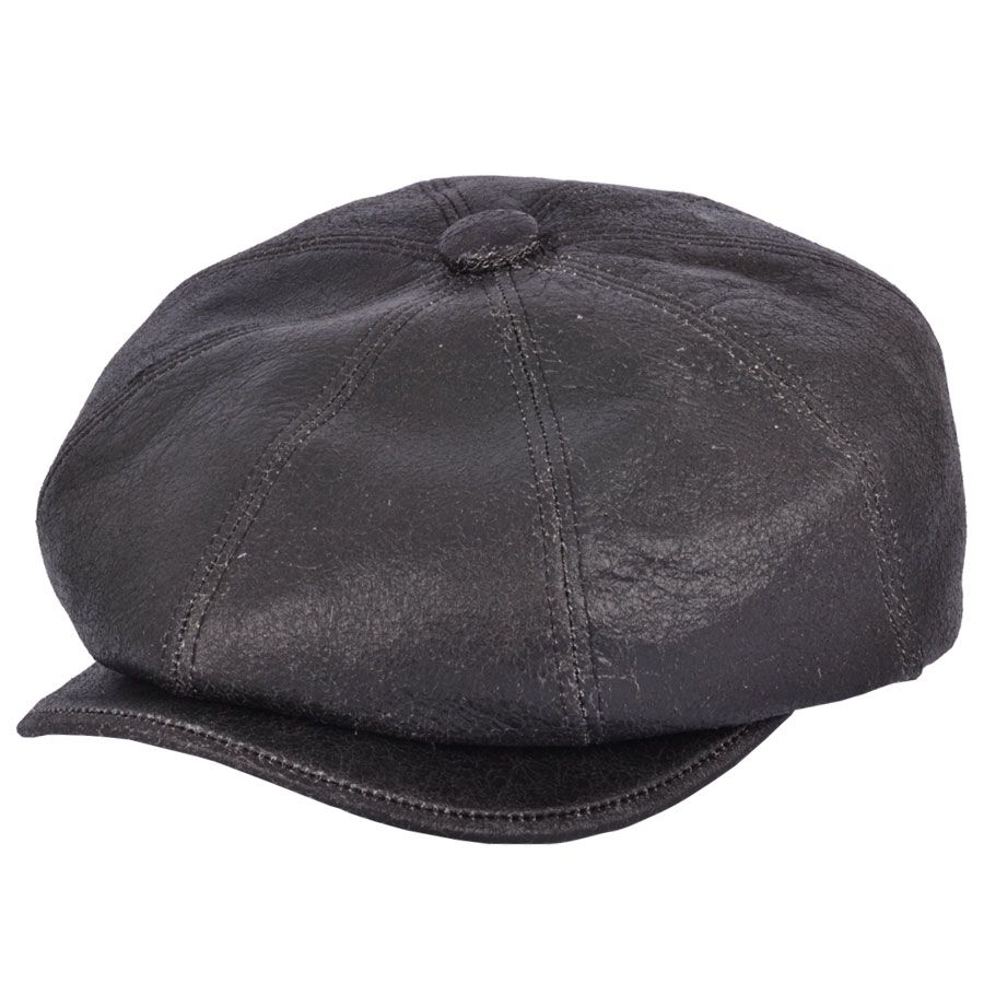 Bullantic  Premium Sheep skin Gladwin Bond Newsboy Leather Cap
