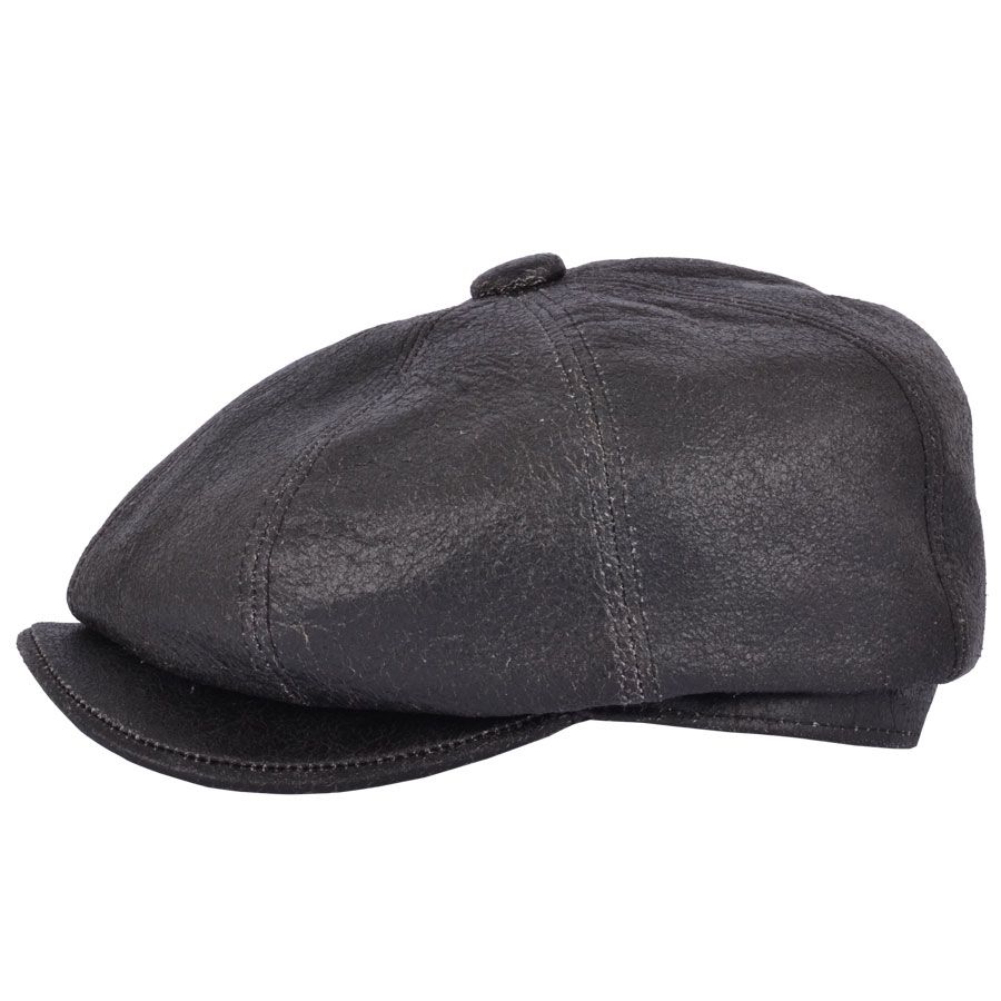 Bullantic  Premium Sheep Skin Gladwin Bond  Newsboy Leather Cap