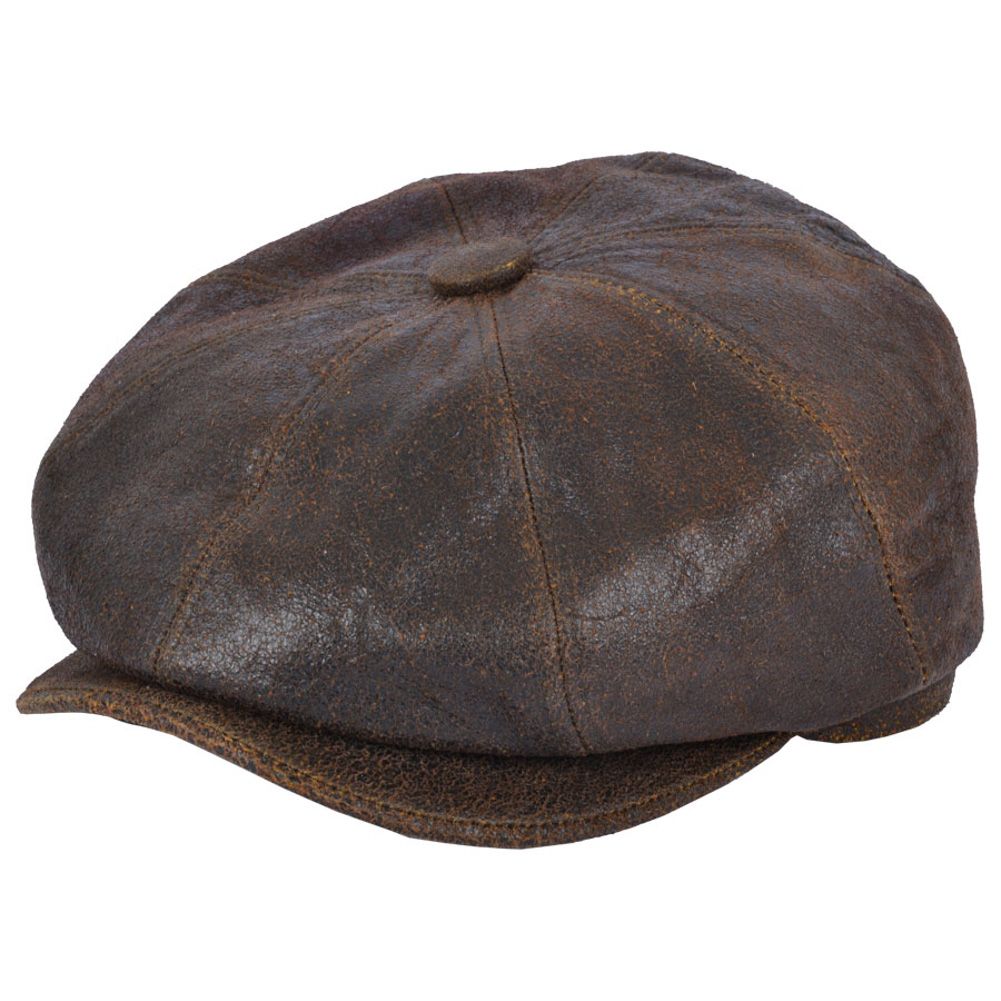 Bullantic  Premium Sheep Skin Gladwin Bond  Newsboy Leather Cap