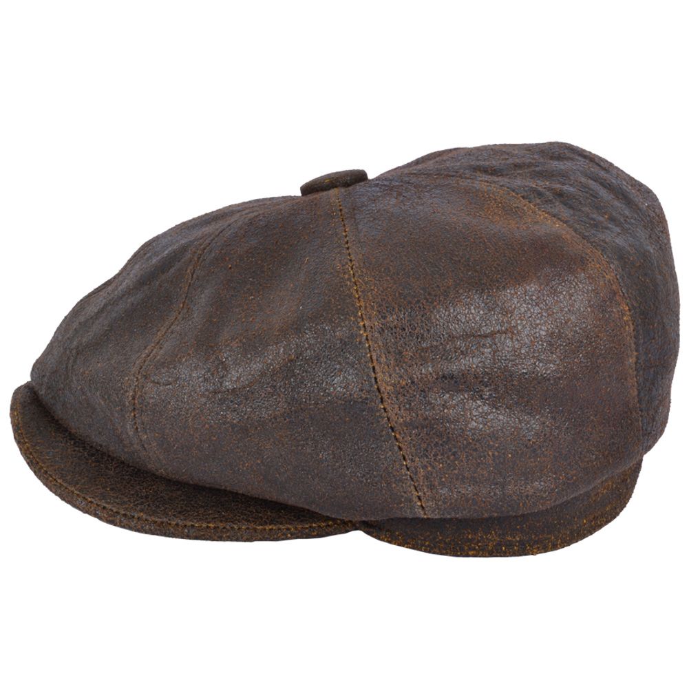 Bullantic  Premium Sheep skin Gladwin Bond Newsboy Leather Cap