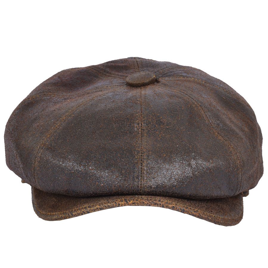 Bullantic  Premium Sheep skin Gladwin Bond Newsboy Leather Cap