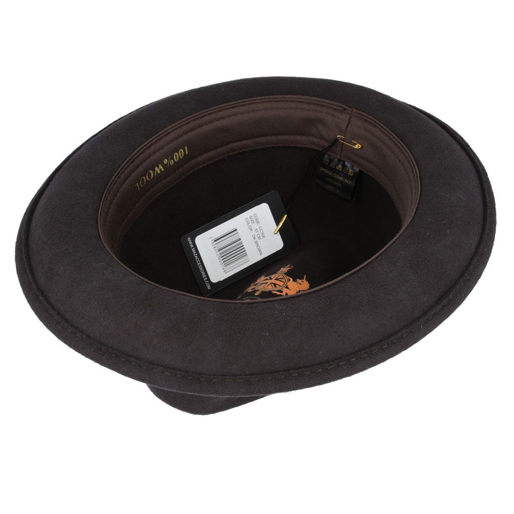 Maz Crushable C-Crown Trilby Hat, Brown