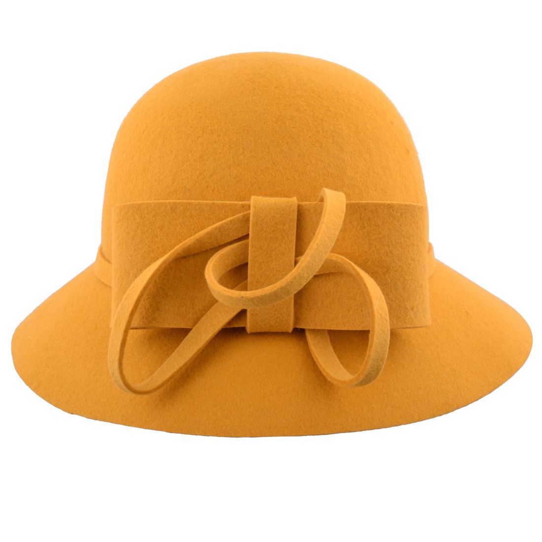 Wool Felt Cloche Hat With Flower At The Side