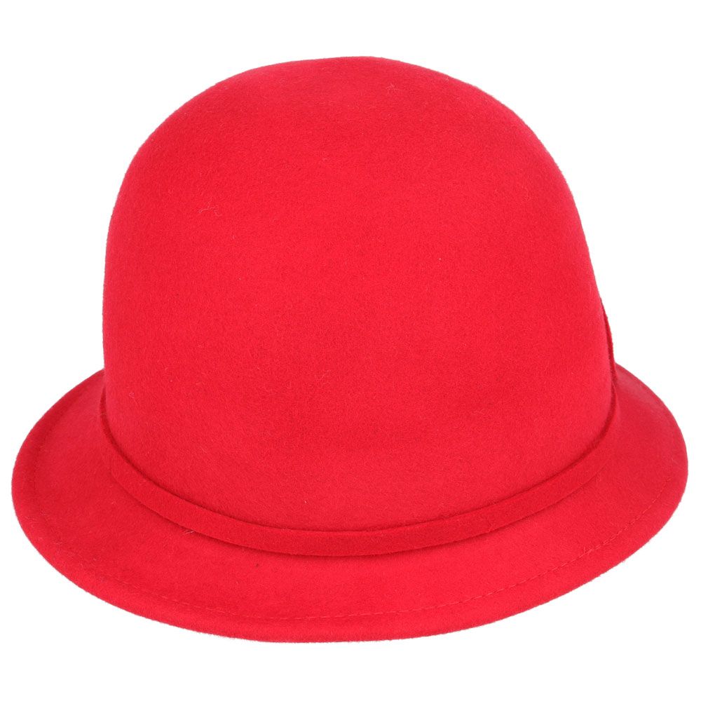 Maz Vintage Wool Cloche Hat With Flower & Belt Around