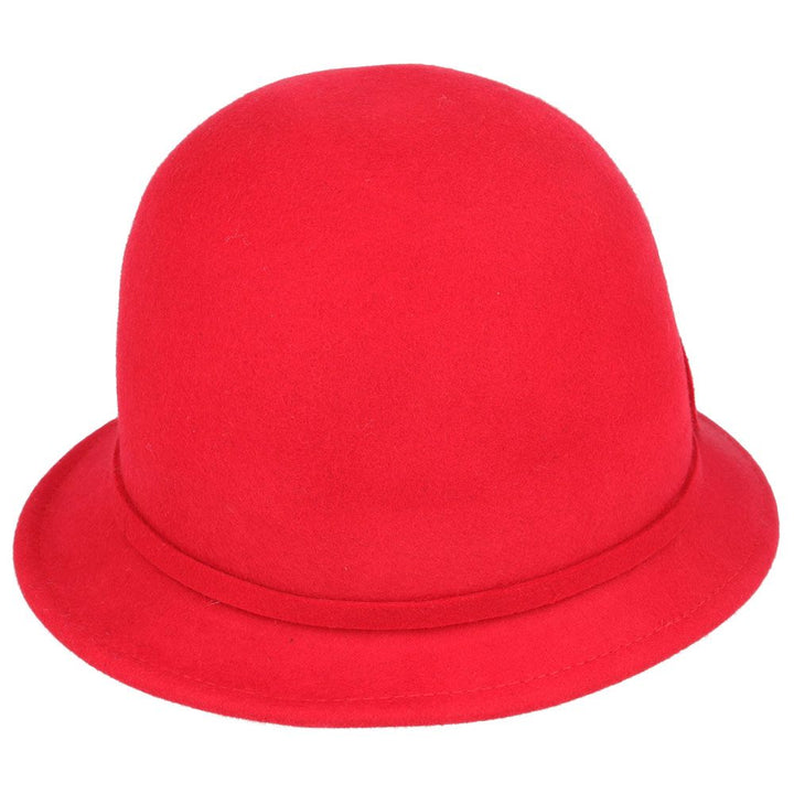 Maz Vintage Wool Cloche Hat With Flower & Belt Around