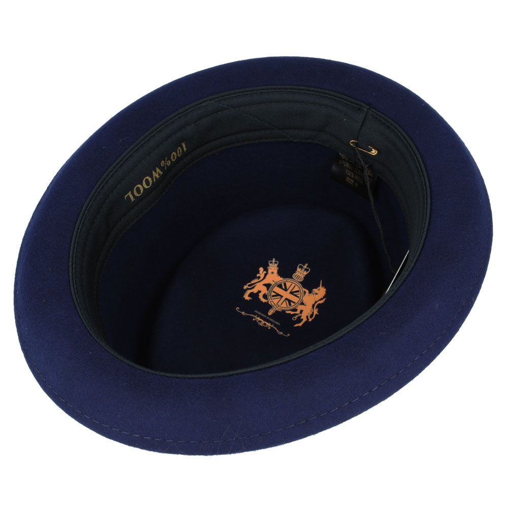 Maz Crushable Diamond Crown Pork Pie Hat, Navy