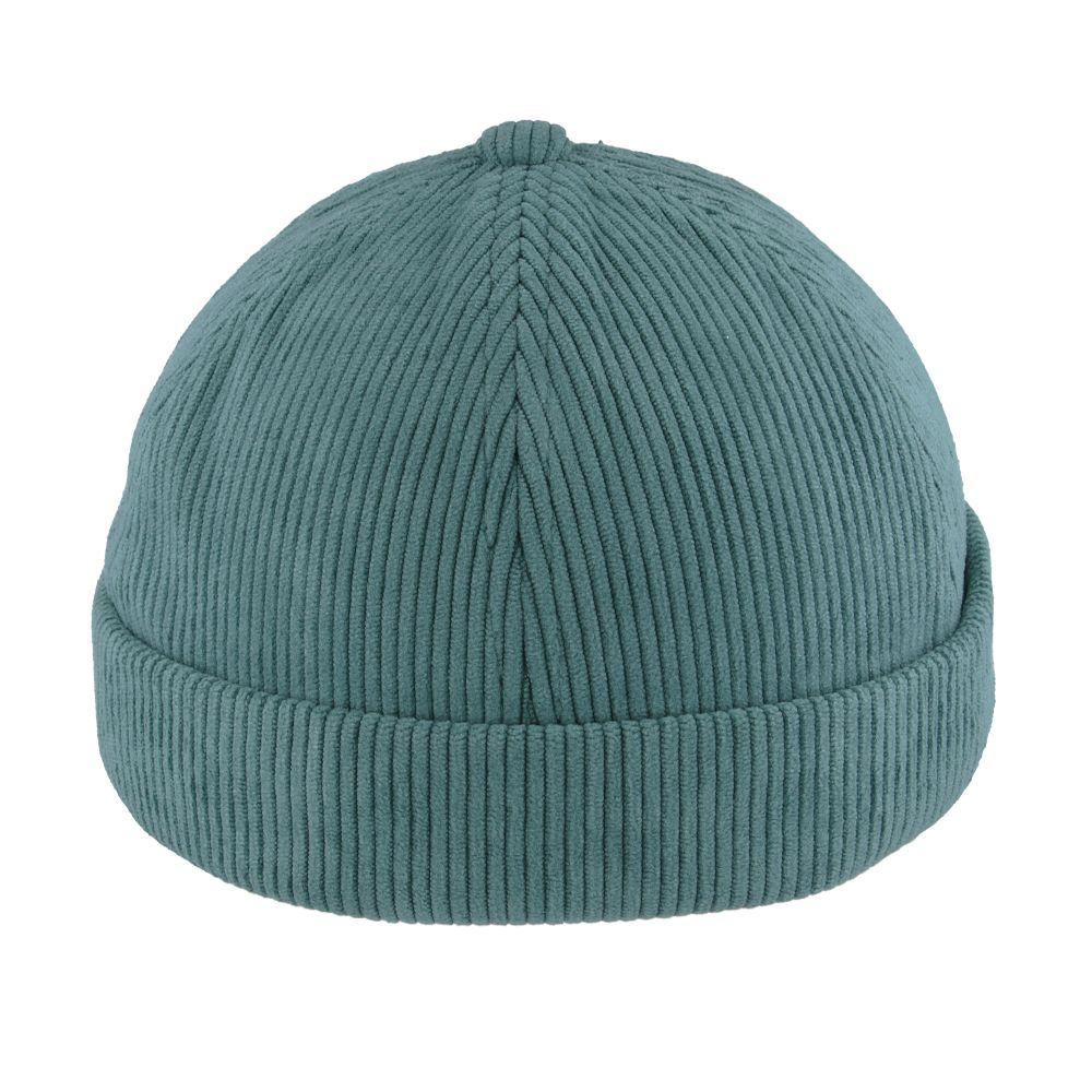 Maz Corduroy Rolled Cuff Retro Fashion Brimless Docker Hat