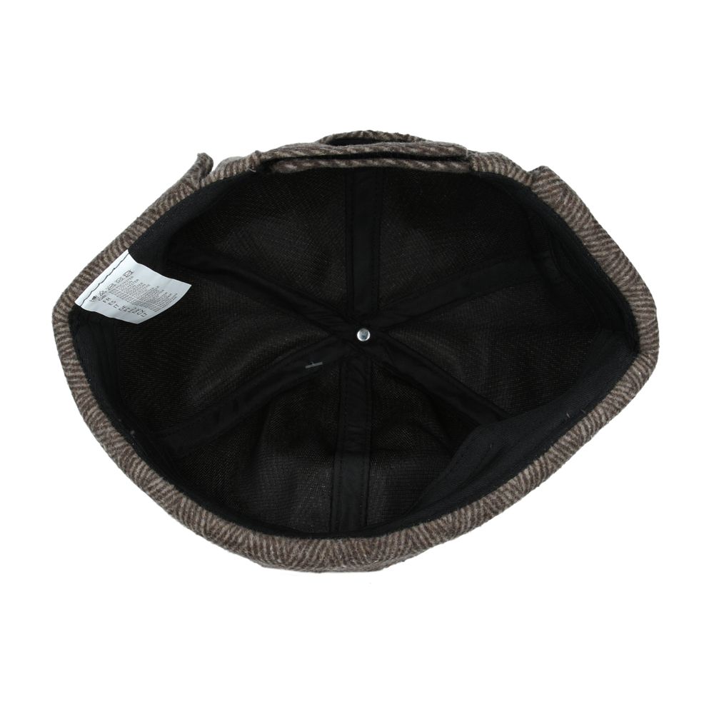 Maz Herringbone Docker Rolled Cuff Retro Fashion Brimless Hat