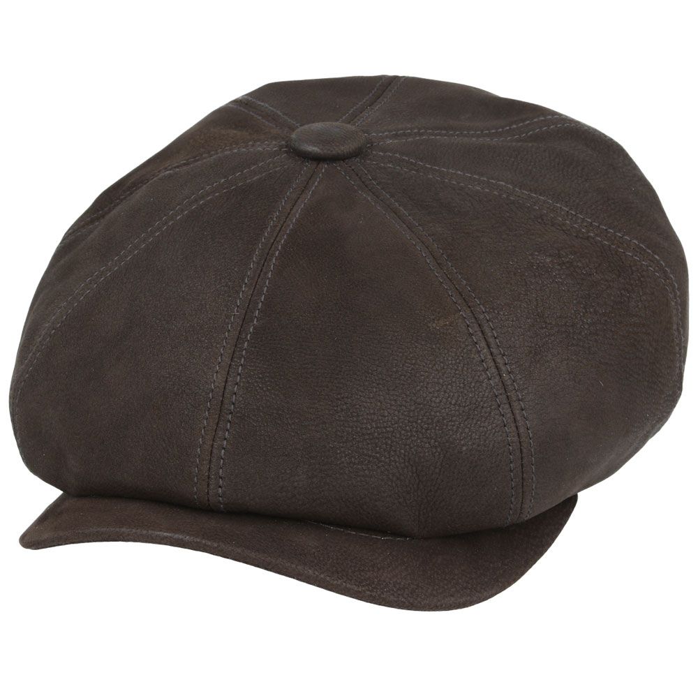 Bullantic Gladwin Bond Hatters London Leather Newsboy Cap