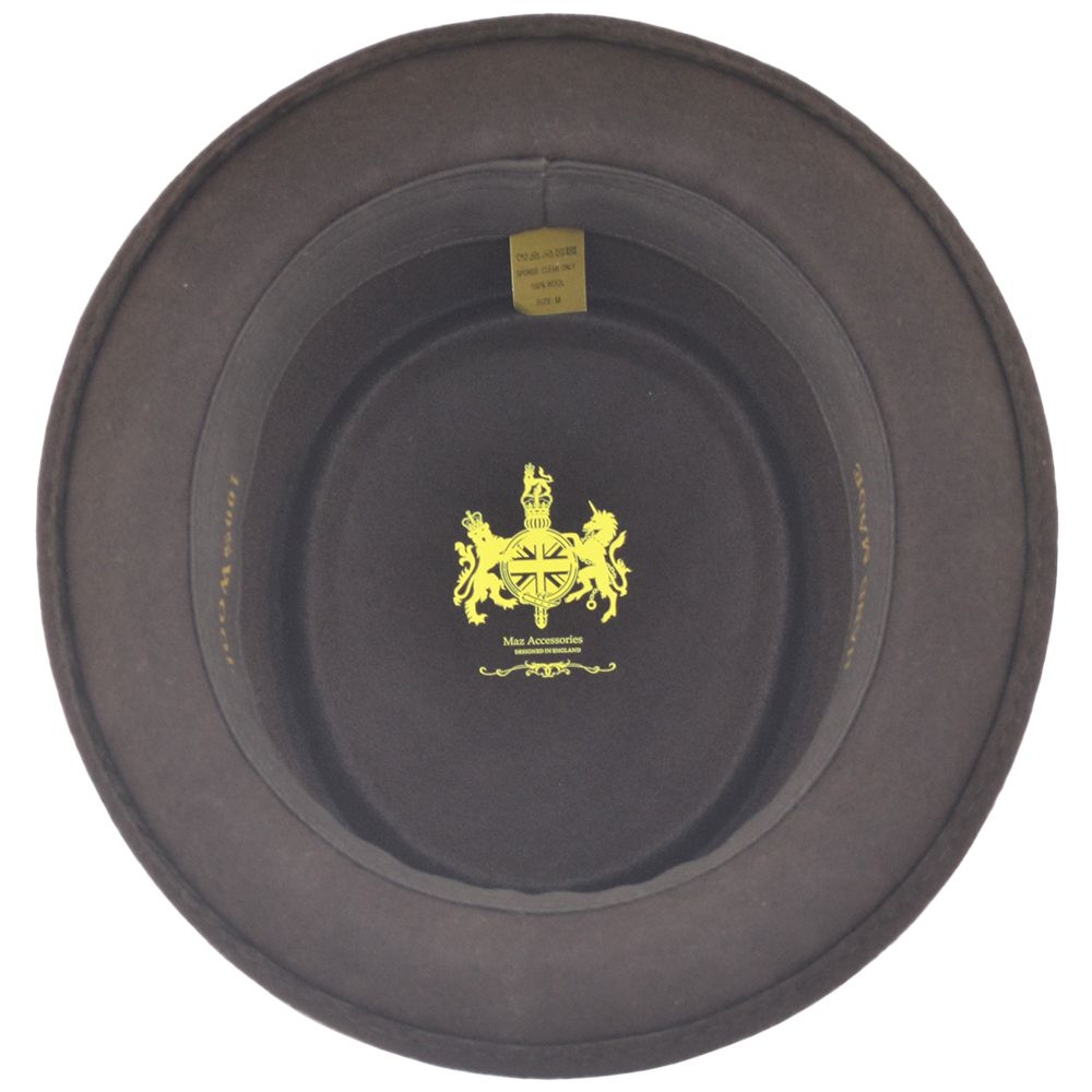 Maz Wool Felt Crushable Pork Pie Hat, Brown