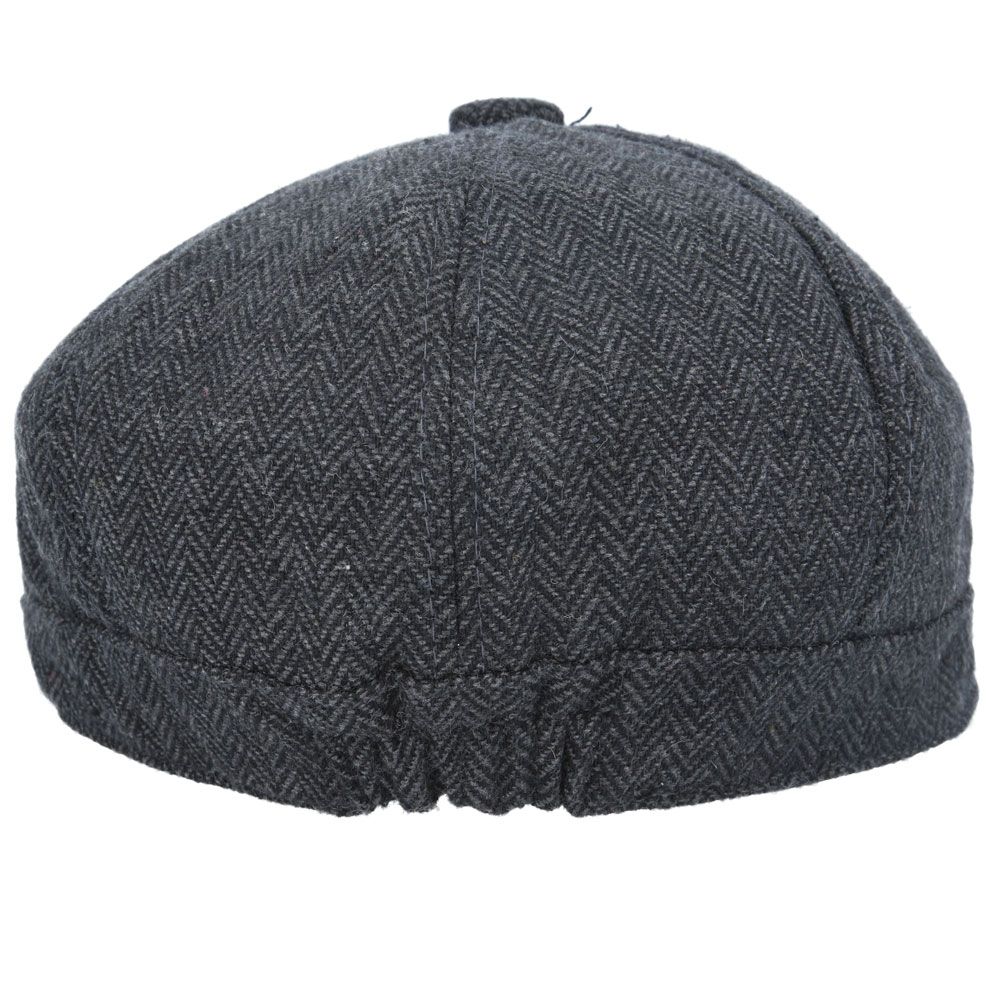 Maz Herringbone 8 Panel Newsboy Cap With Elastic At The Back