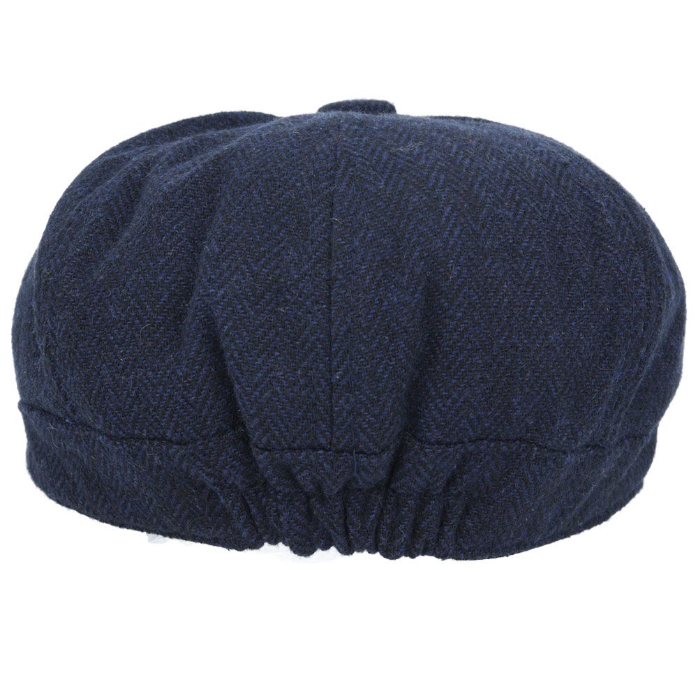 Maz Herringbone 8 Panel Newsboy Cap With Elastic At The Back