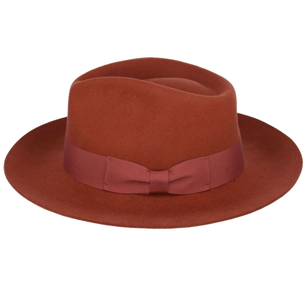 Bullantic Premium Gladwin Bond Grace Snap-Brim Wool Fedora Hat