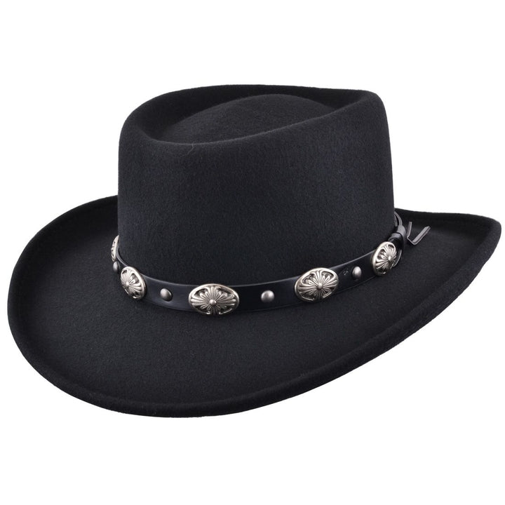 Premium Bullantic Maz Crushable Wool Felt Gambler Hat With Buckle Band