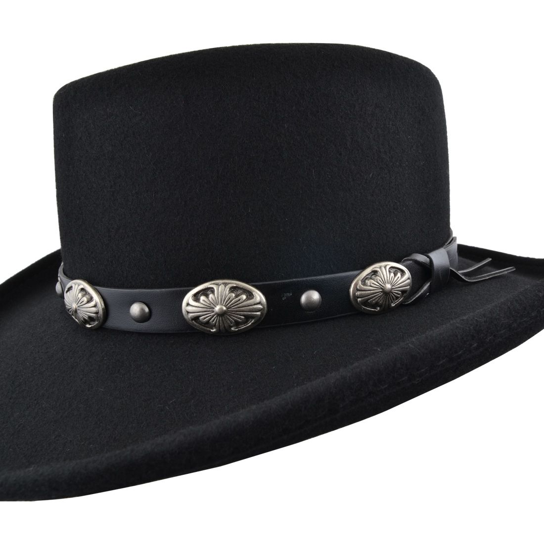 Premium Bullantic Maz Crushable Wool Felt Gambler Hat With Buckle Band