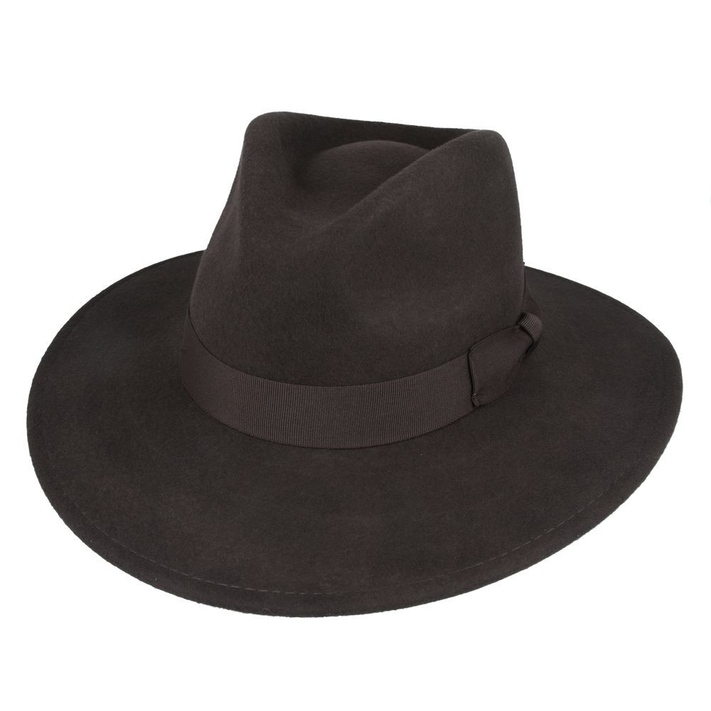 Maz Wide Brim Wool Crushable Fedora Hat