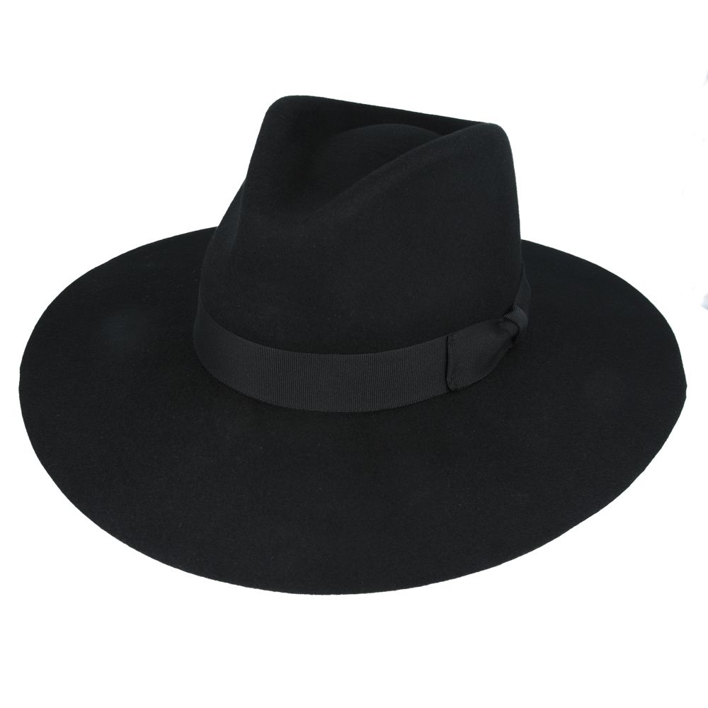 Bullantic Premium Maz Stiff Wide Brim Wool Fedora Hat