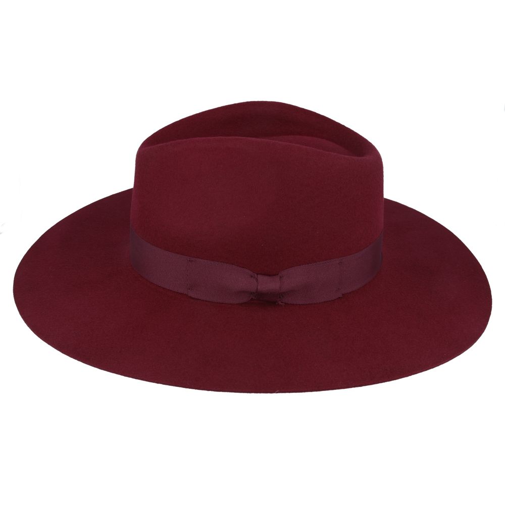 Bullantic Premium Maz Stiff Wide Brim Wool Fedora Hat
