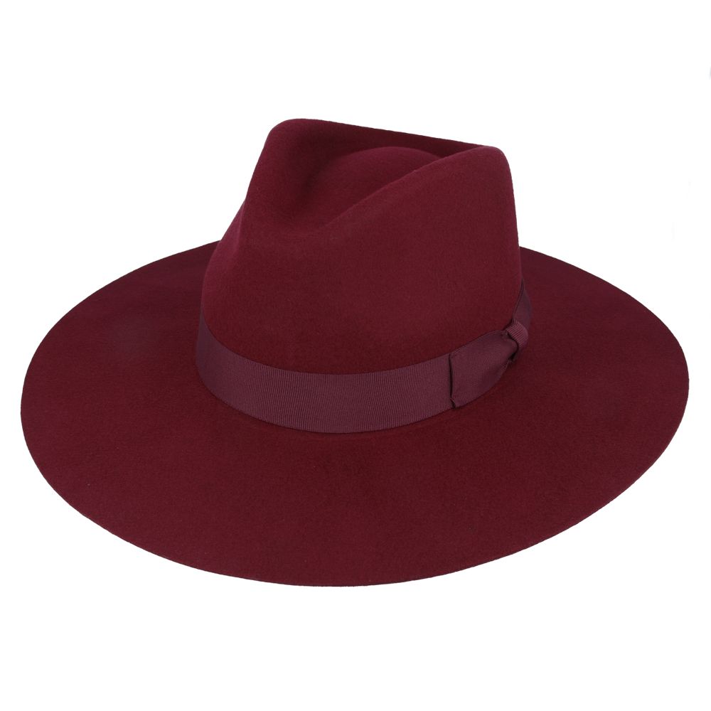 Bullantic Premium Maz Stiff Wide Brim Wool Fedora Hat