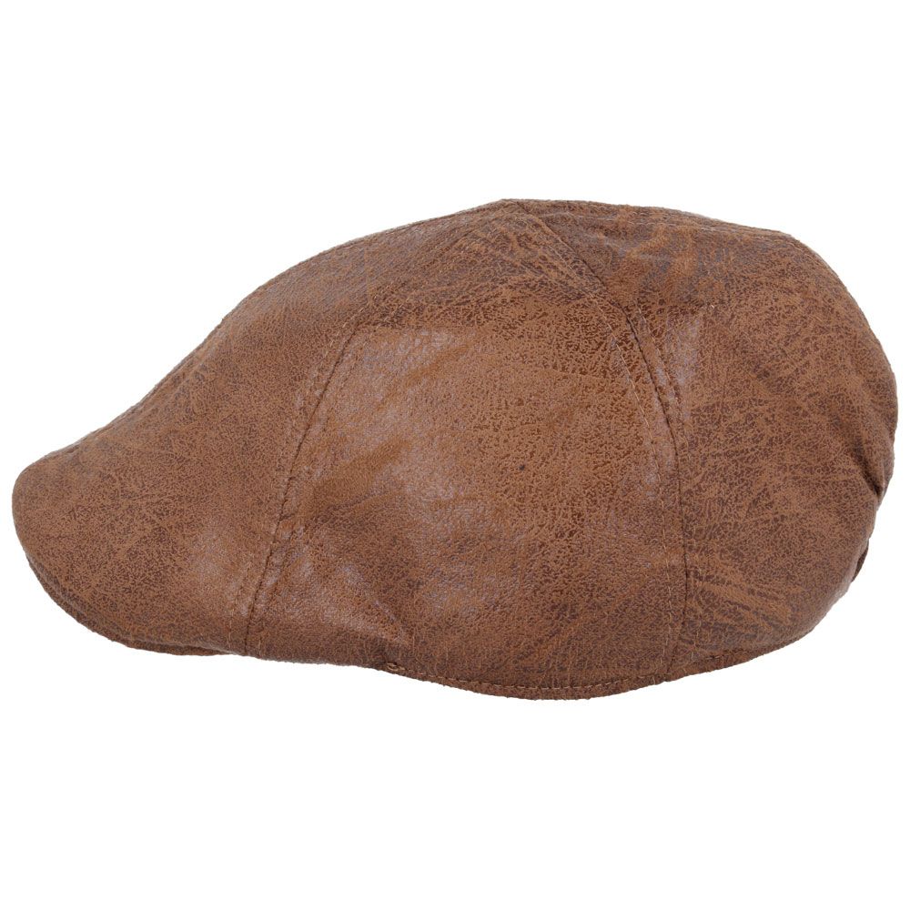 Maz Cracked Leather Distressed Vintage Six Panel Cap