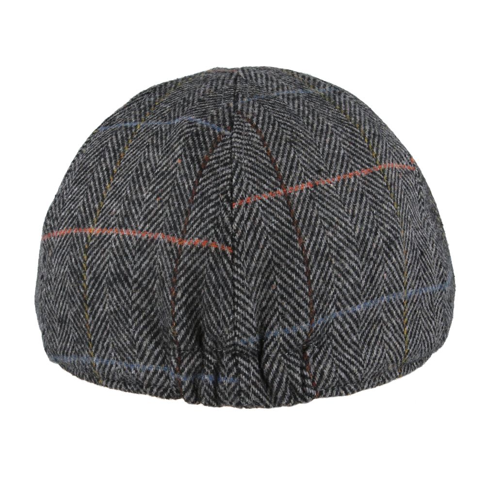 Maz Duckbill Six Panel Window Check Herringbone Flat Cap