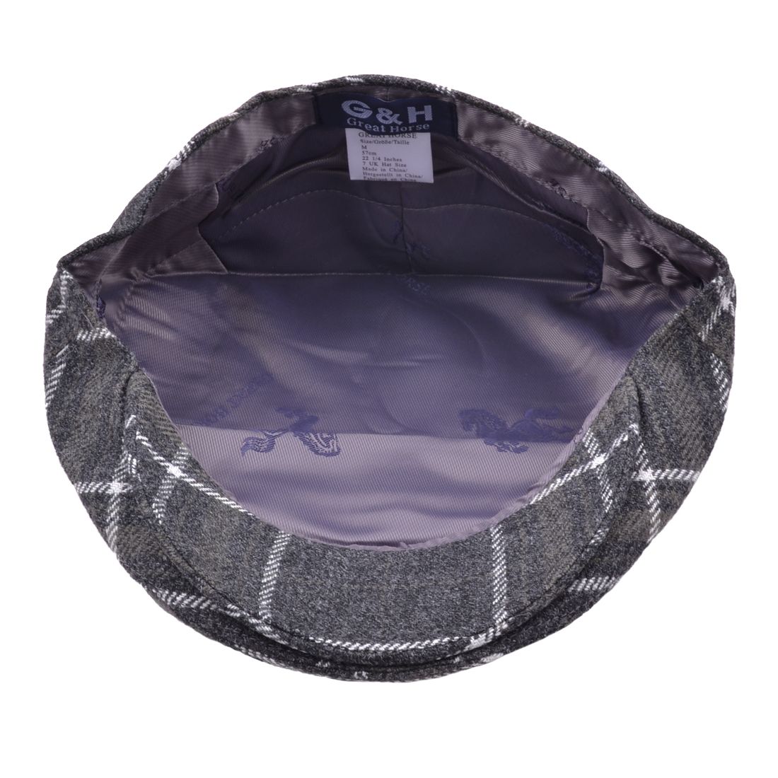 G&H Window Check Tweed Flat Cap