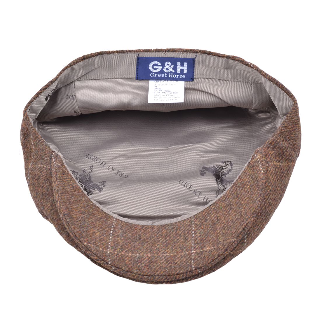 G&H Window Check Herringbone Flat Cap