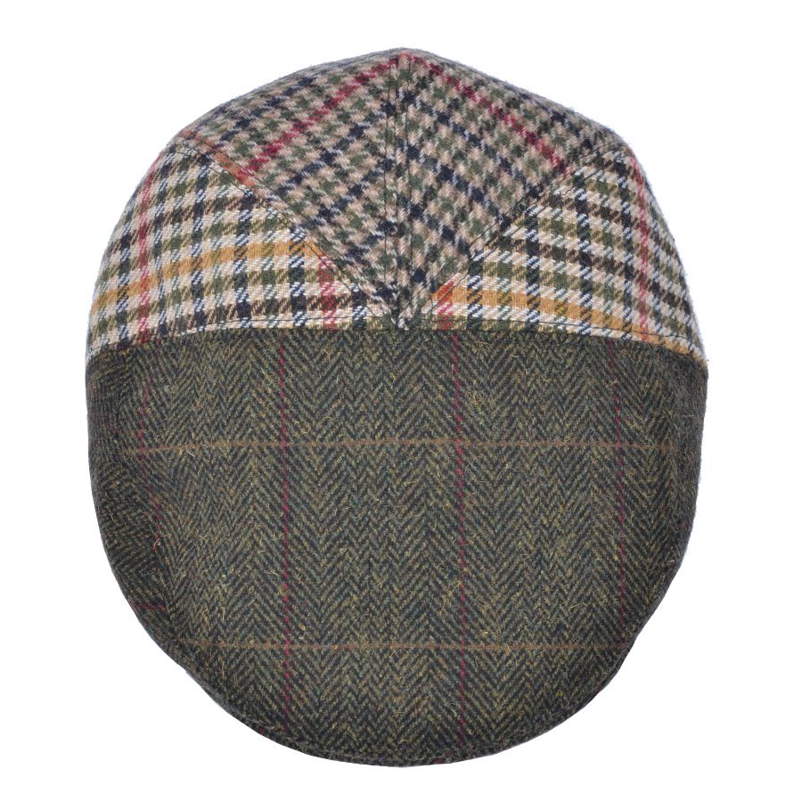 G&H Woollen Check Herringbone Multi Patch Flat Cap